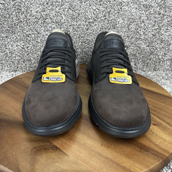 Skechers Mens Size 12 Slip-ins Garza Gervin 205046 Brown Memory Foam Sneakers - Picture 3 of 13